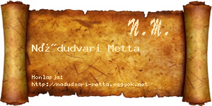 Nádudvari Metta névjegykártya